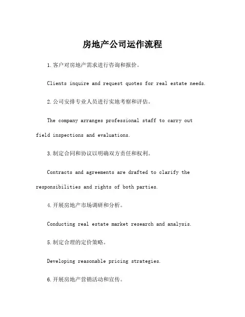 房地产公司运作流程