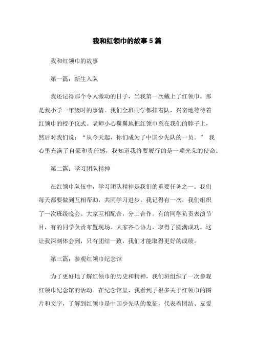 我和红领巾的故事5篇