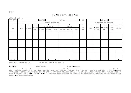 2016年度地方各税自查表