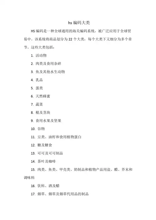 hs编码大类