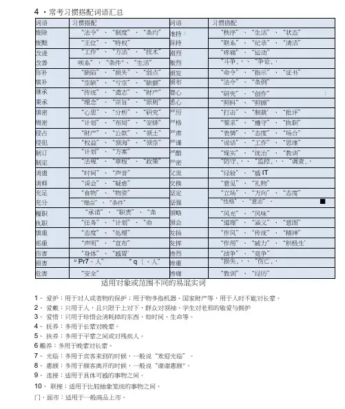 公务员事业编常考词语成语总结