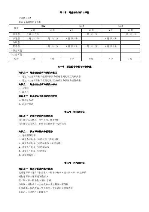 自考-财务报表分析-讲义-第10章