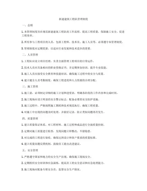 新建建筑工程队管理制度