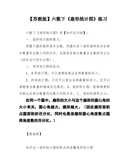 【苏教版】六数下《扇形统计图》练习