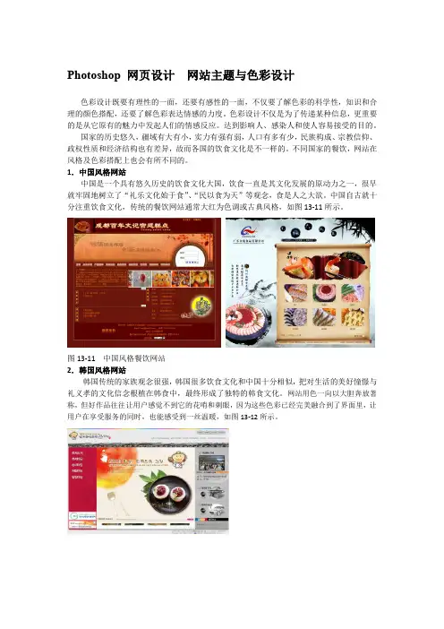 Photoshop 网页设计  网站主题与色彩设计