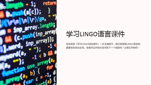 学习LINGO语言课件