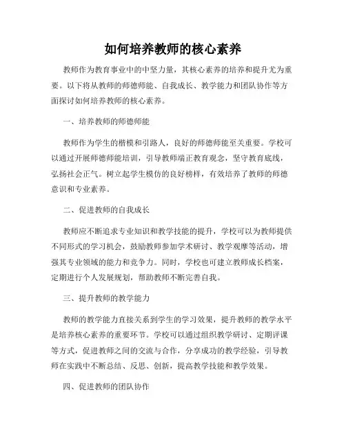 如何培养教师的核心素养