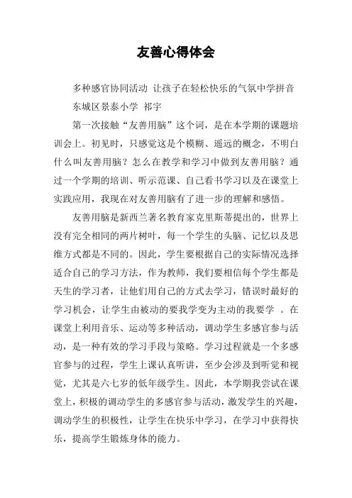 友善心得体会