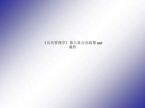《公共管理学》第六章公共政策 ppt课件