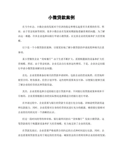 小微贷款案例