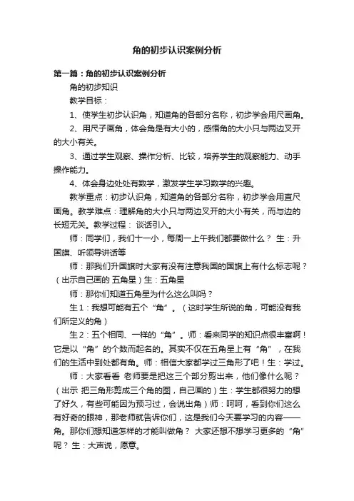 角的初步认识案例分析