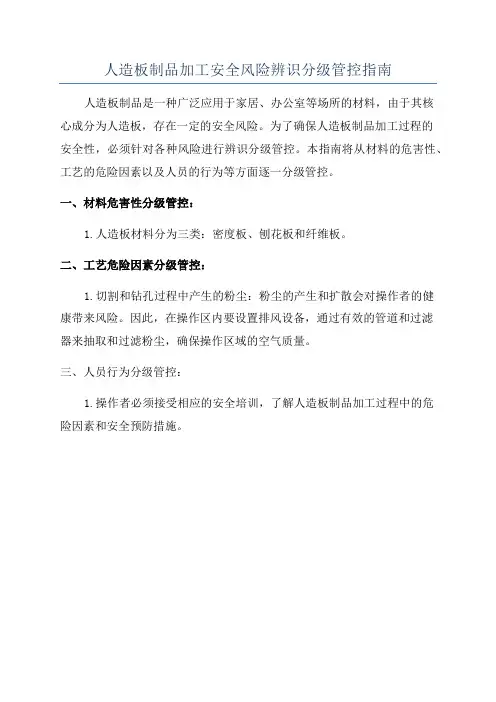 人造板制品加工安全风险辨识分级管控指南