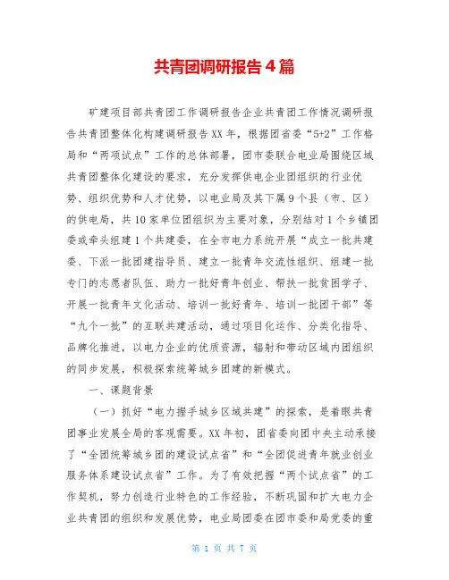 共青团调研报告4篇