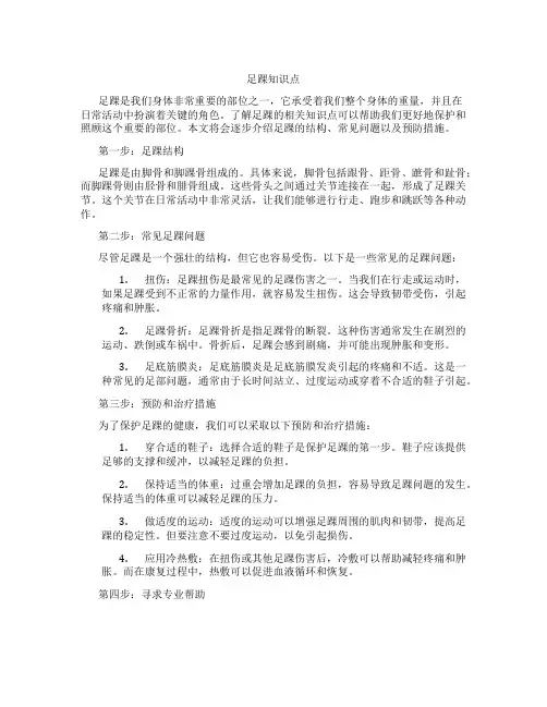 足踝知识点