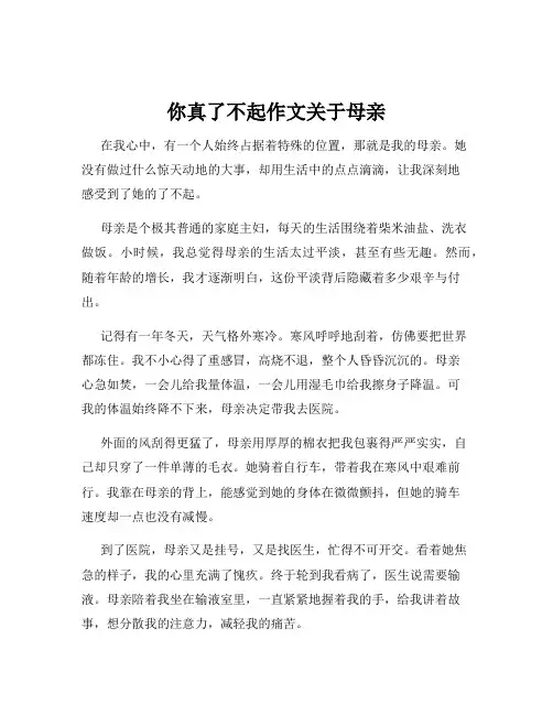 你真了不起作文关于母亲