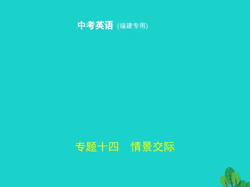 2019年中考英语复习专题十四情景交际试卷部分课件