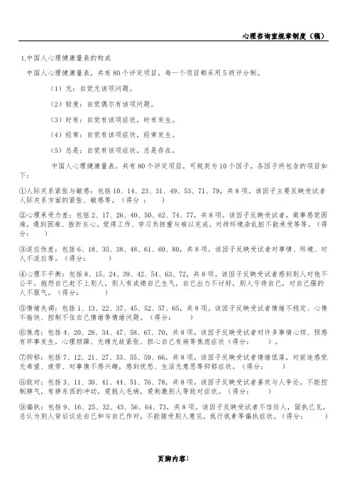 心理健康量表