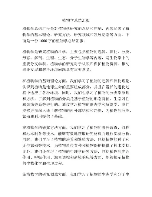 植物学总结汇报