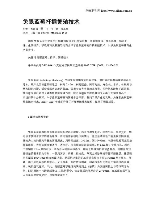 兔眼蓝莓扦插繁殖技术