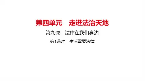 生活需要法律-部编版道德与法治七年级下册