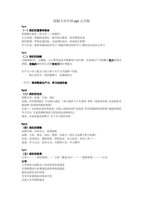 招银大学对外介绍ppt文字版