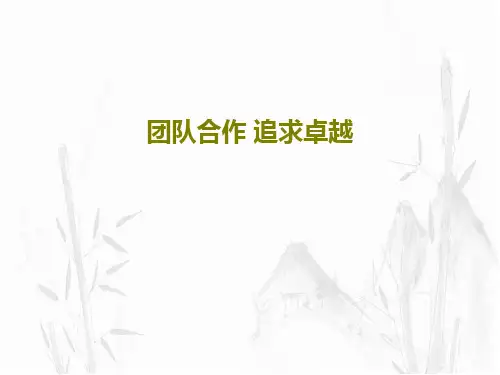 团队合作 追求卓越PPT21页