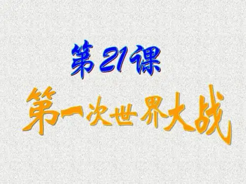 第21课《第一次世界大战》课件04(人教版九年级上)