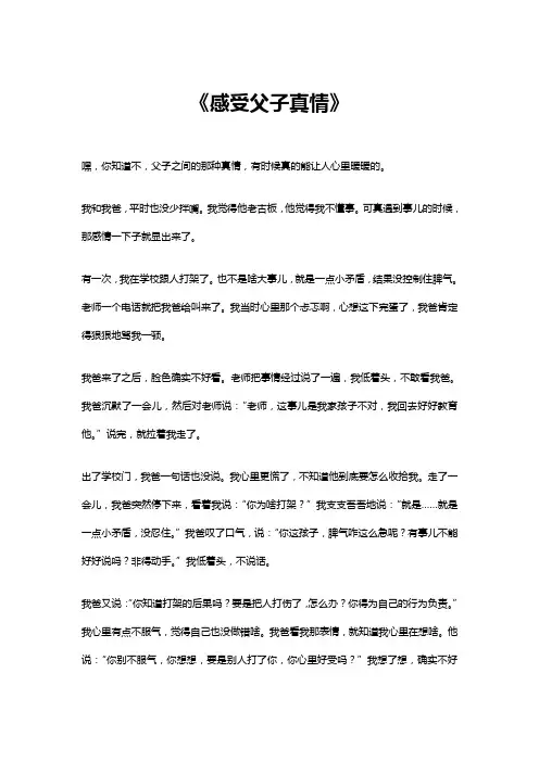 感受父子真情的作文
