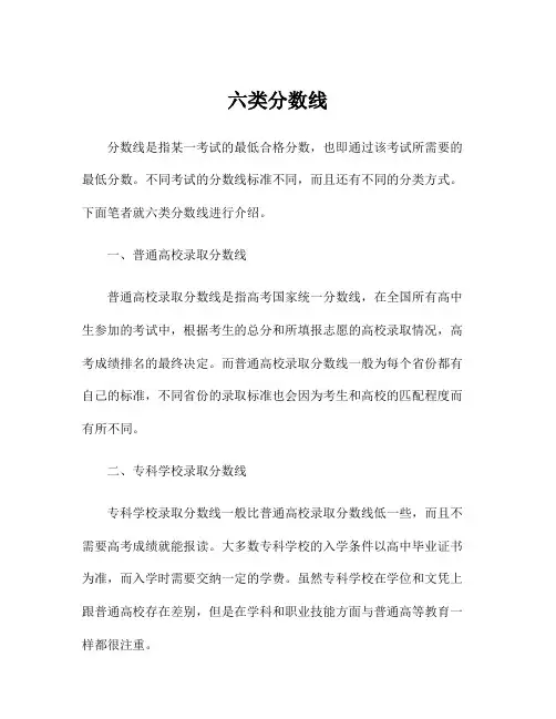 六类分数线