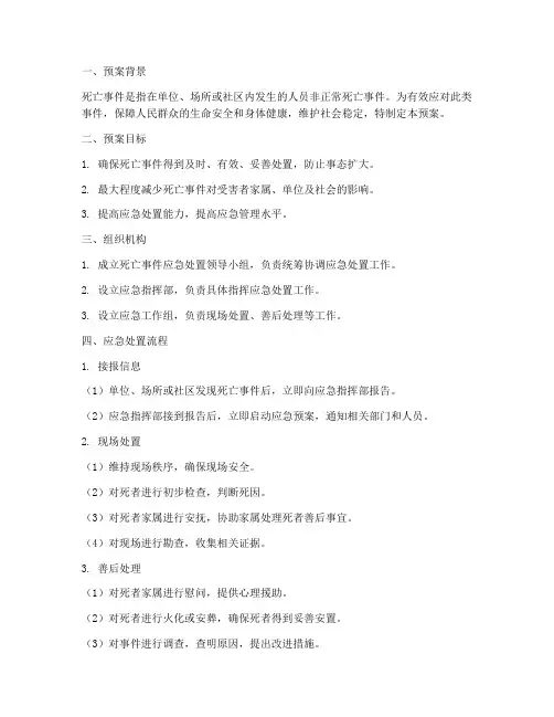死亡事件_应急处置预案