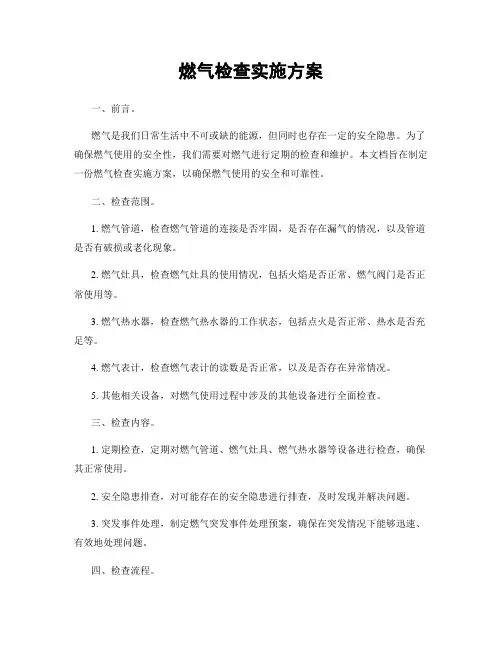 燃气检查实施方案