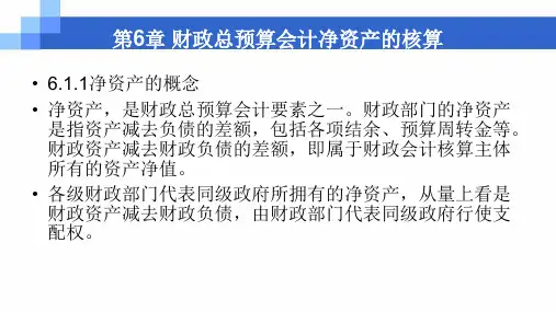 第六章  财政总预算会计净资产的核算  《预算会计》PPT课件