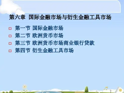 国际金融市场与衍生金融工具市场综述(ppt 69页)