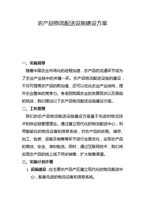 农产品物流配送设施建设方案(一)