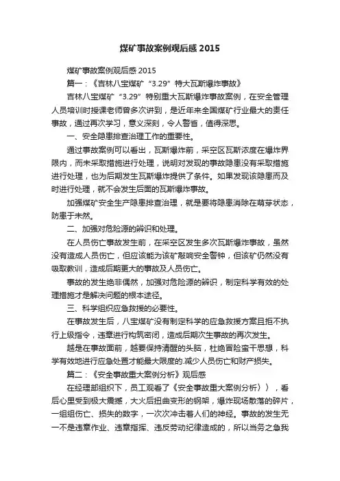 煤矿事故案例观后感2015