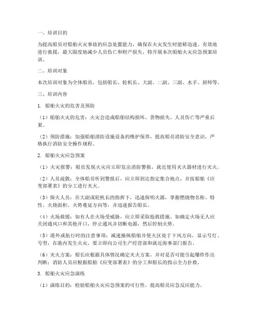 船舶火灾应急预案培训
