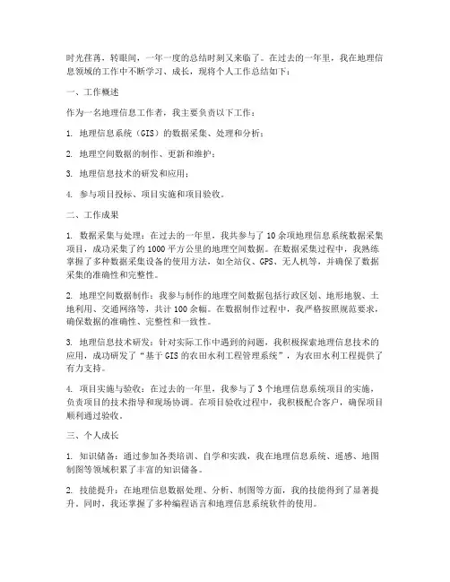地理信息工作总结个人