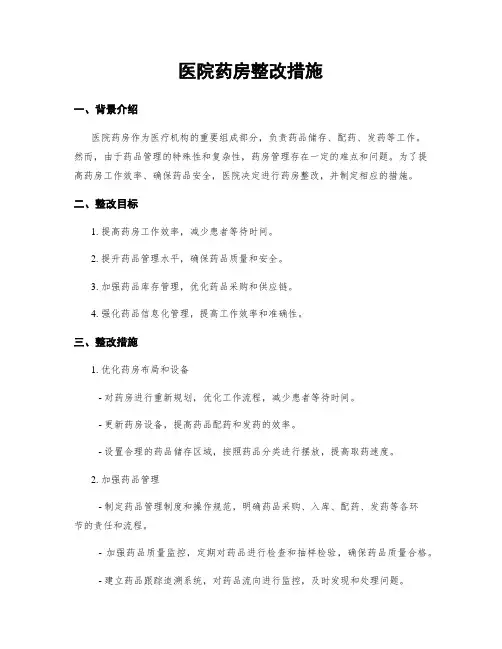 医院药房整改措施