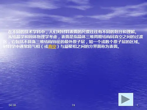无机非金属材料结构基础表面与界面
