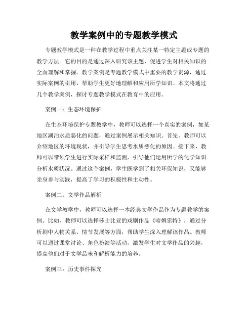 教学案例中的专题教学模式