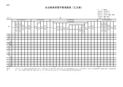 粮食汇总表