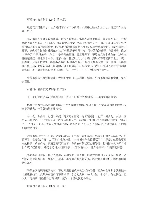 可爱的小弟弟作文400字(10篇)