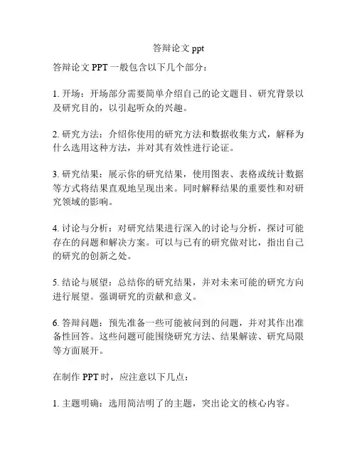 答辩论文ppt