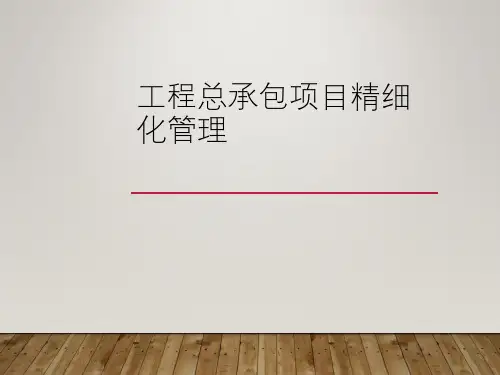 工程总承包项目精细化管理