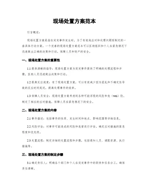 现场处置方案范本