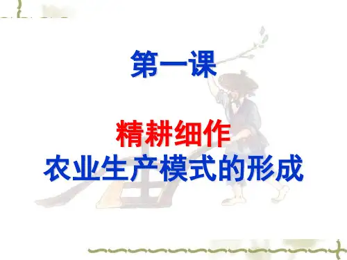 第1课 精耕细作农业生产模式的形成