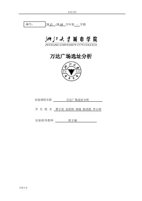 万达广场选址分析报告
