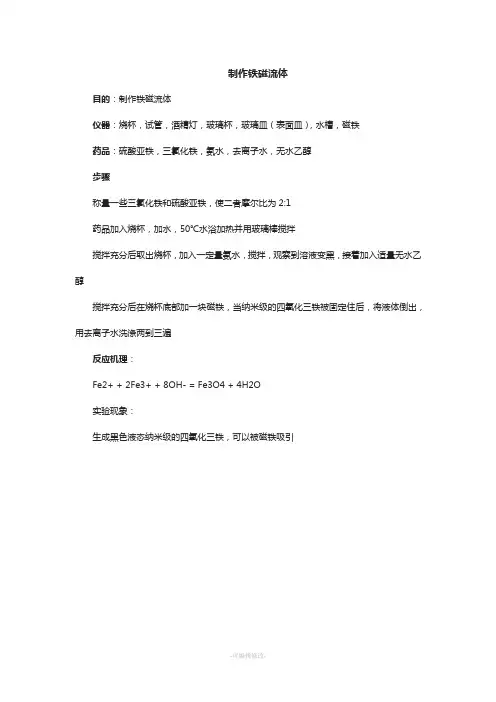 制作铁磁流体-实验报告