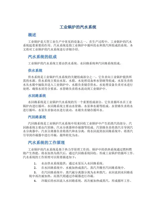 工业锅炉的汽水系统