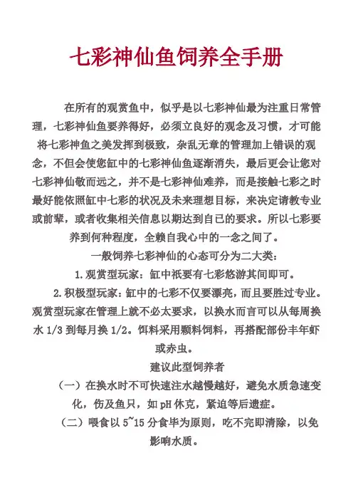 七彩神仙鱼饲养全手册